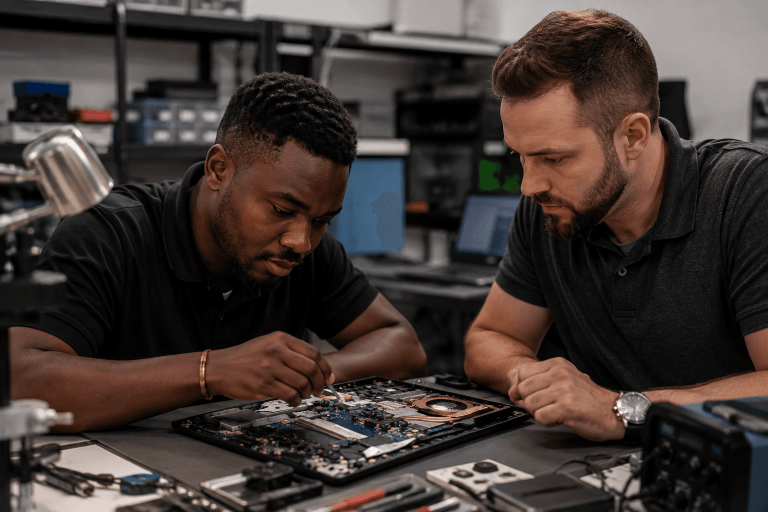 Green Wireless electronics repair training session